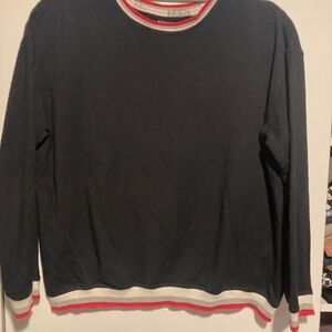 Women’s VLVT Velvet black sweatshirt size XS oversize stripes finish